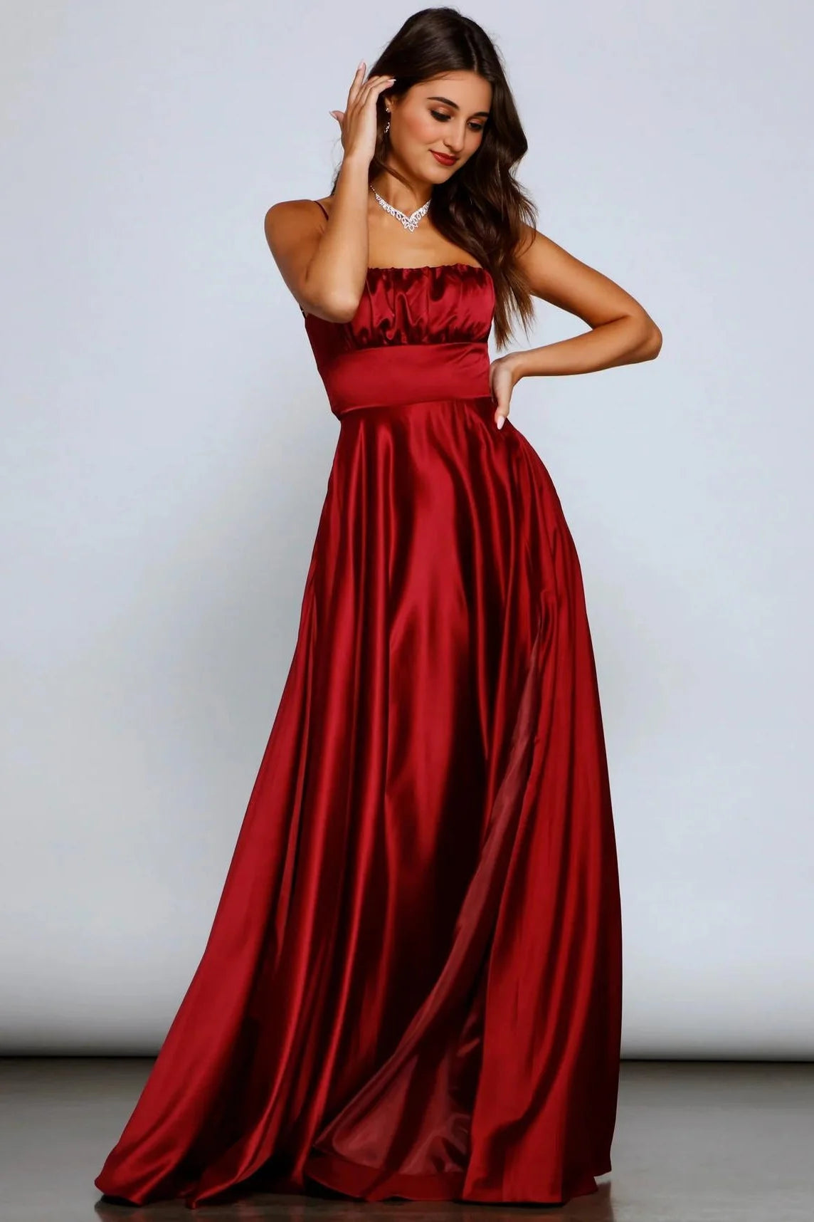 Jenny A-Line Satin Formal Dress