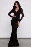 Brooke Lace V Neck Formal Dress