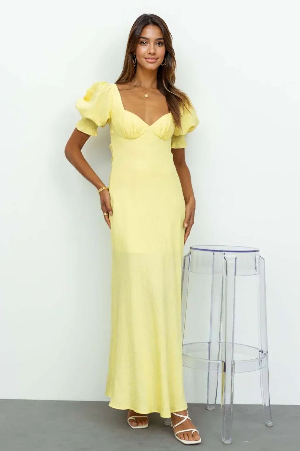 Love Rider Midi Dress Light Yellow