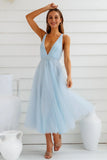 Summer Cinderella Midi Dress Blue