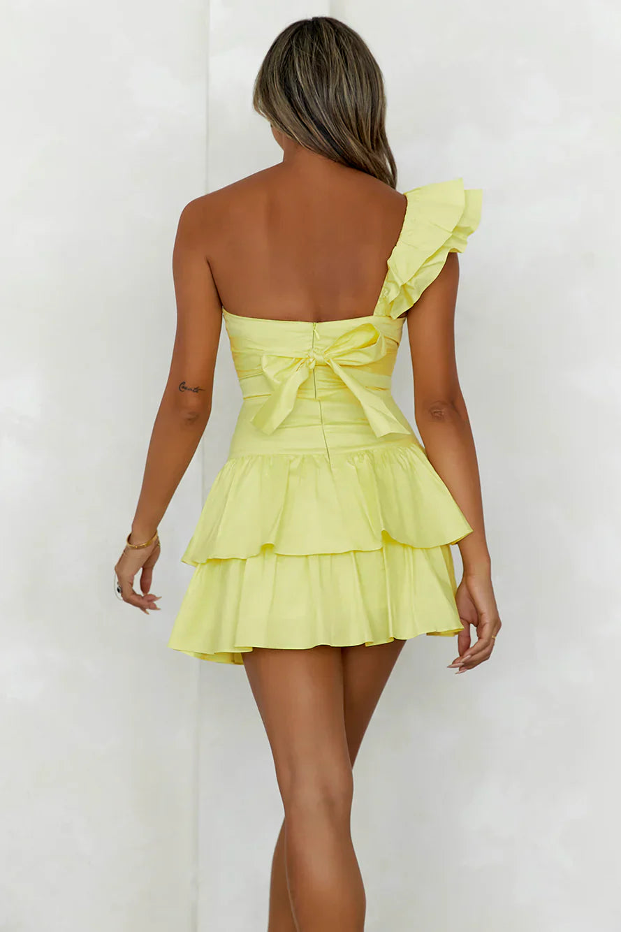 Ruffled Out Dress Yellow