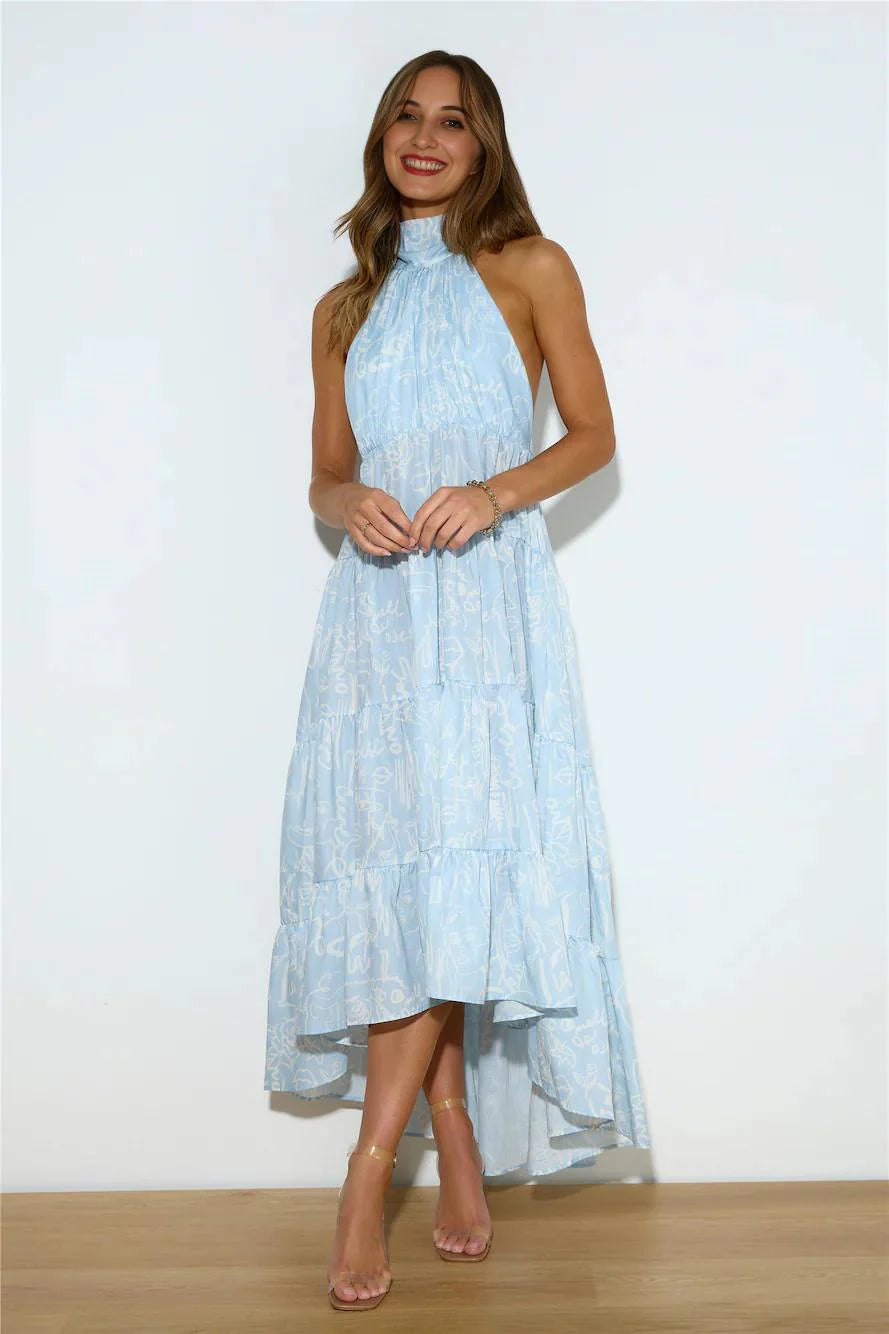 Take The Entrance Maxi Dress Blue