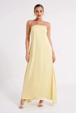 Luisa Strapless Maxi Dress - Lemon