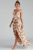 Erika Floral Chiffon Wrap A-Line Formal Dress