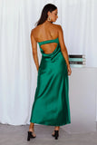 Coolness Calling Satin Maxi Dress Green