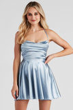 Sleek And Flirty Satin Skater Dress