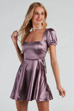 Sweet Victory Satin Skater Dress