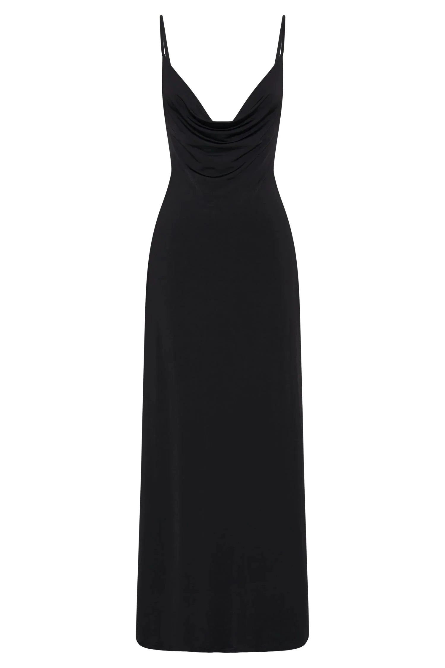 Darcy Cowl Maxi Dress With Low Back - Black