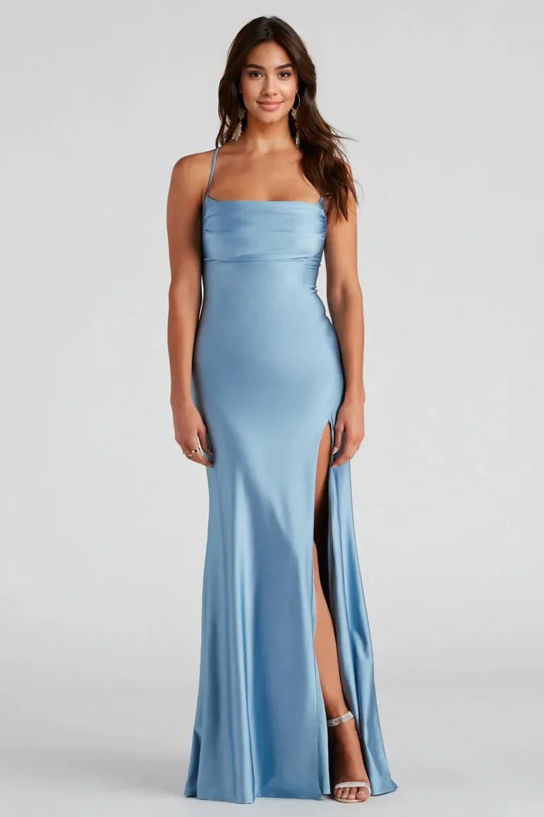 A-Line High Slit Formal Dress