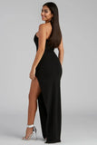 Addie Formal Open Back Crepe Dress