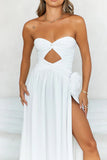 Secret Rose Strapless Maxi Dress White