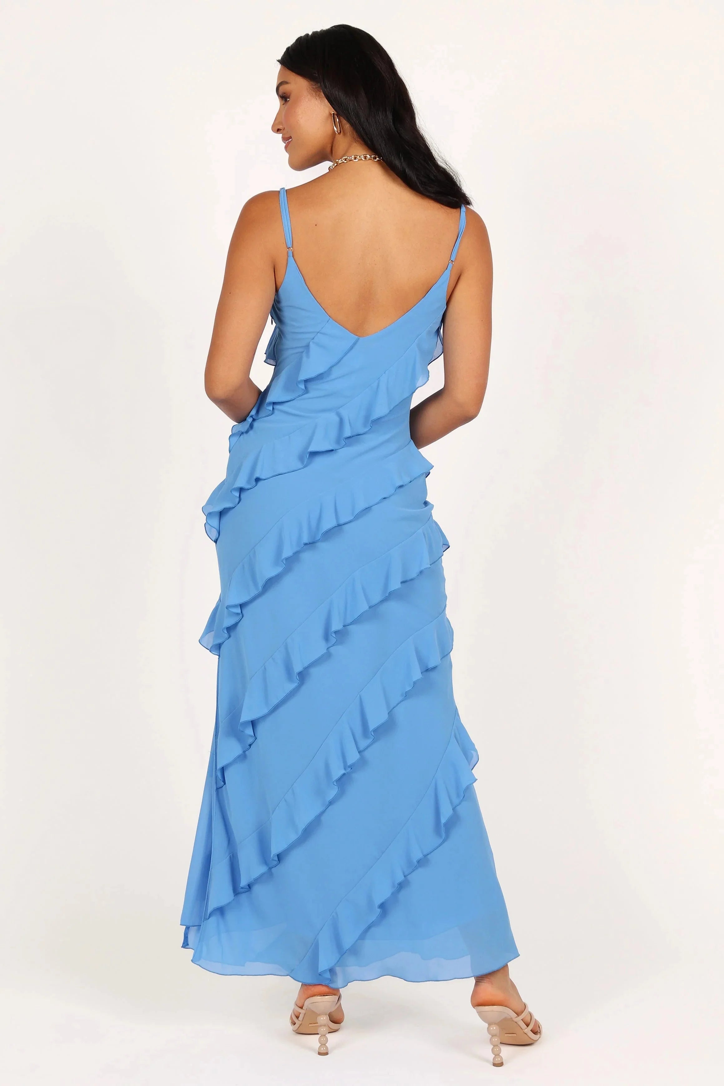 Ciao Ruffles Maxi Dress - Blue