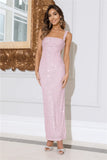 Glimmer Dance Sequin Midi Dress Pink