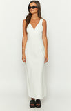 Verlaine White Linen Blend Maxi Dress