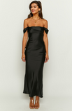 Ella Black Off Shoulder Formal Maxi Dress