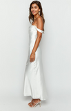 Ella White Off Shoulder Formal Maxi Dress