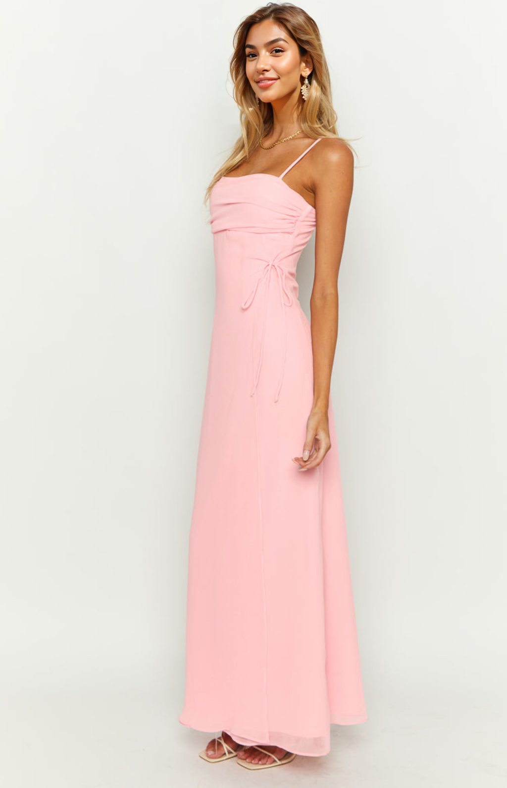 Flossie Pink Maxi Sleeveless Dress