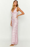 Farida Pink Lace Maxi Dress